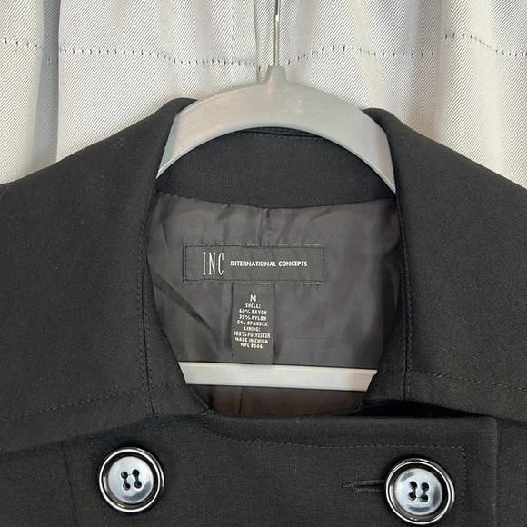 I.N.C International Concepts Black Button Pocket Jacket Size Med - Picture 3 of 5